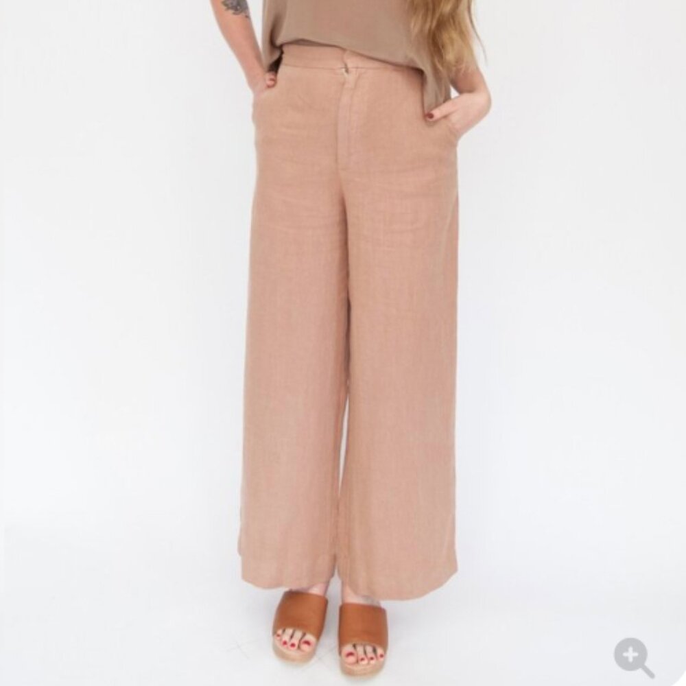 Val Linen Crop Pant - Pecan